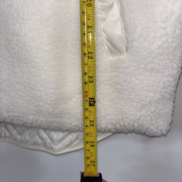 Athleta Sherpa 1/4 Snap Fleece Pullover Jacket Ivory Cream Size Small Petite - Picture 5 of 11